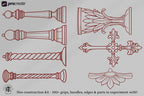 Neo-Traditional Tattoo Brushes for Procreate: 1000+ Art Reference Kit (Digital Download