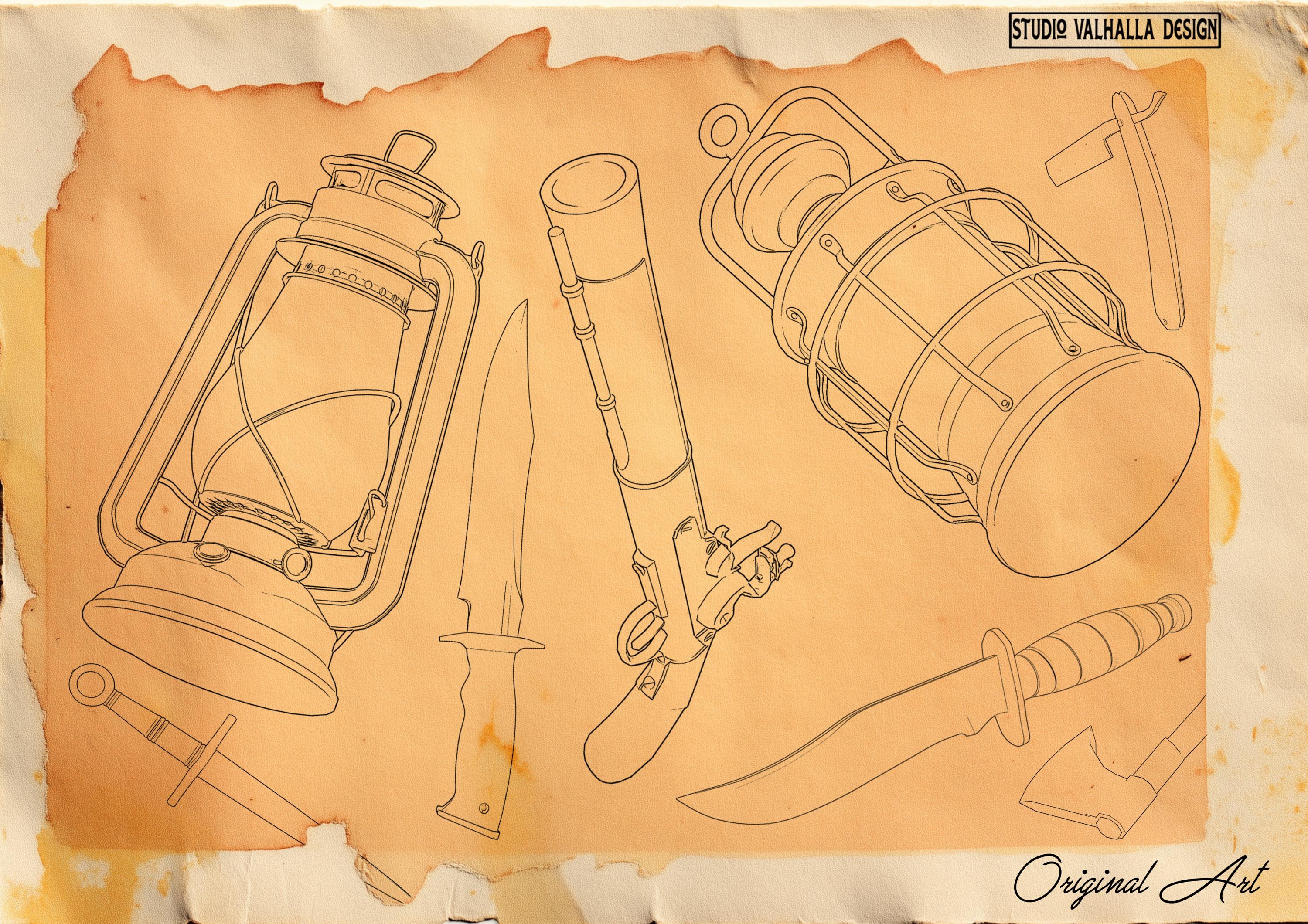 Neo-Traditional Tattoo Brushes for Procreate: 1000+ Art Reference Kit (Digital Download