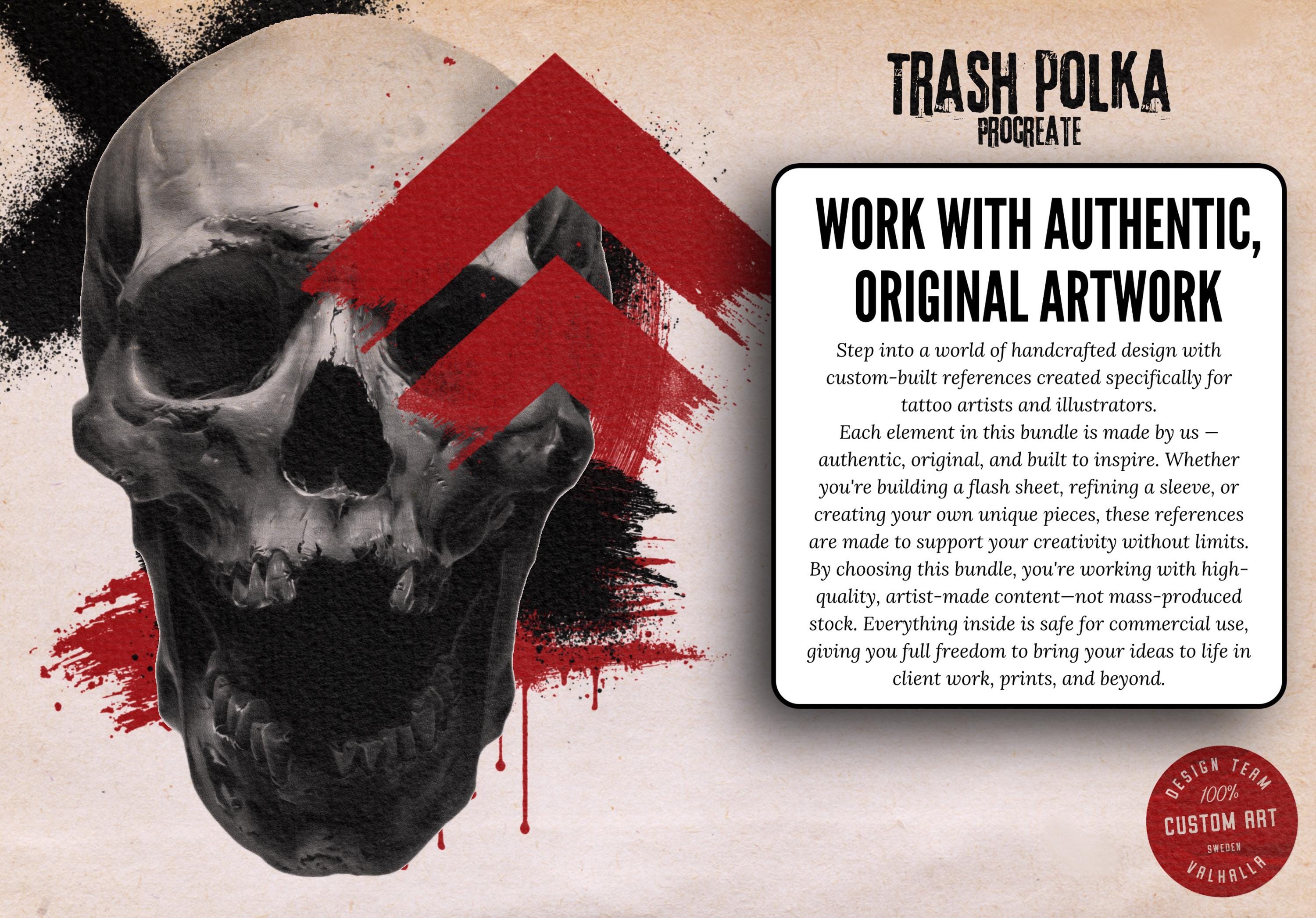 Trash Polka Procreate Kit: 400+ Custom Stamps, Brushes (Digital Download)