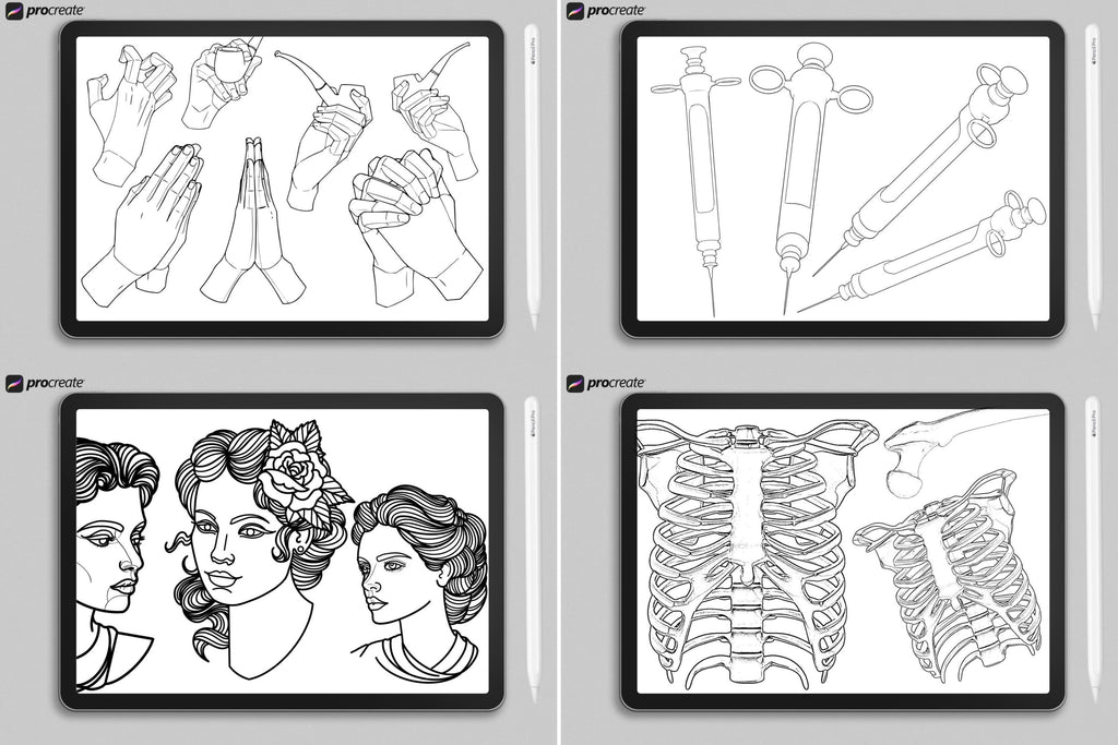 Procreate Tattoo Stamps Brush Set: 3000+ Artist Essentials - PNG & Brushes