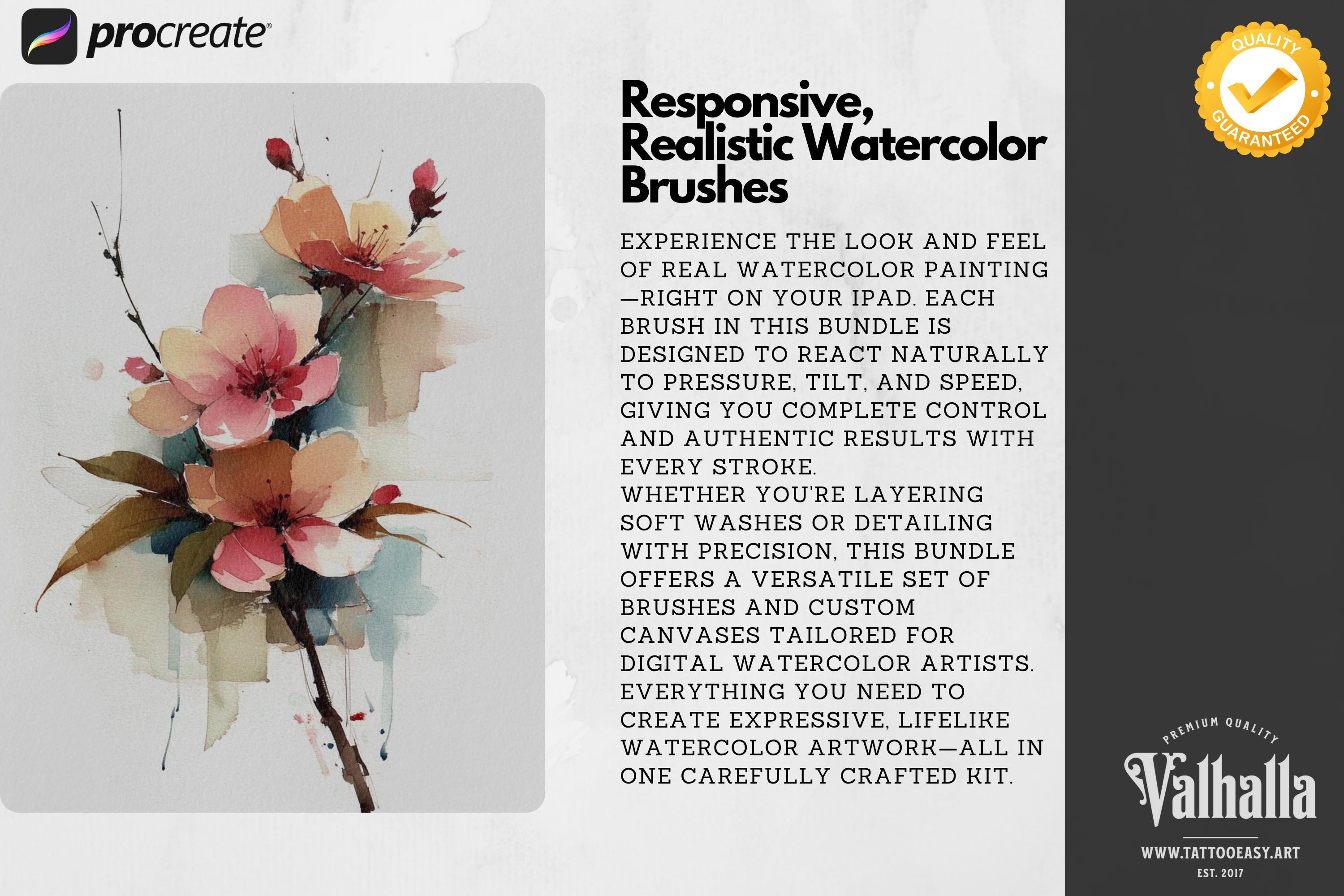 Procreate Watercolor Brush Set: AquaSoft + Studio, Realistic Canvas Textures Digital Download