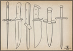 Procreate / Blades volume 1, 31 designs drawn by hand, daggers & swords, direct download