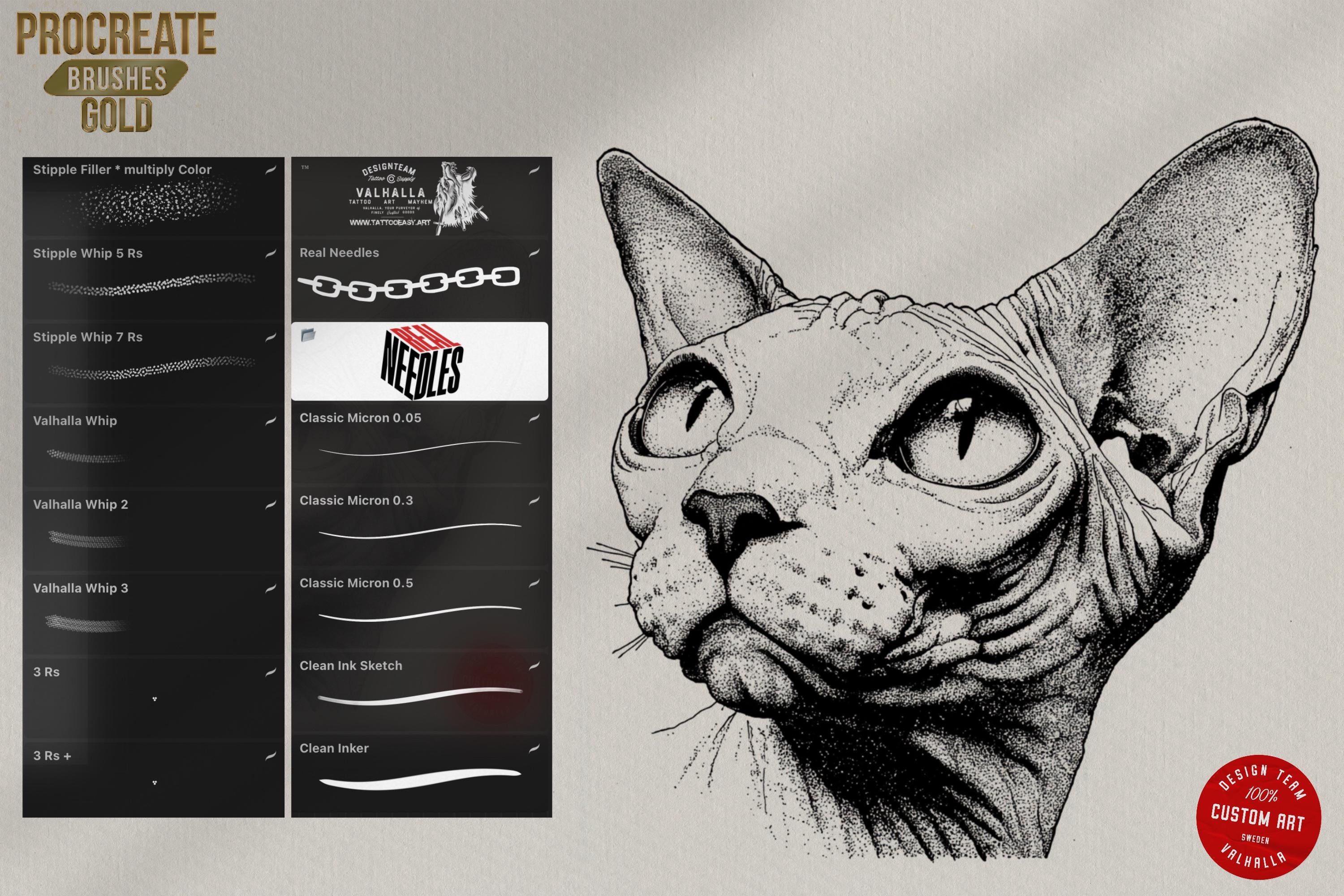 Procreate Tattoo Brushes: The Real Needles - 80+ Custom Brush Set