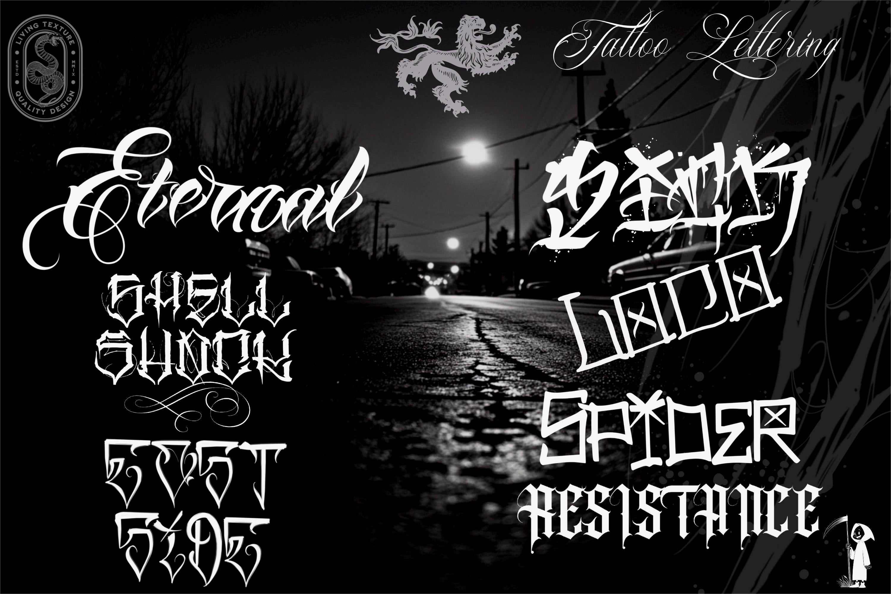 Tattoo Lettering made easy. XL ~ Tattoo fonts X ~ over 500 stamps!