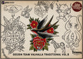 Traditional vol.5, 115+ tattoo ideas, outlined traditional stencils, made in Sweden