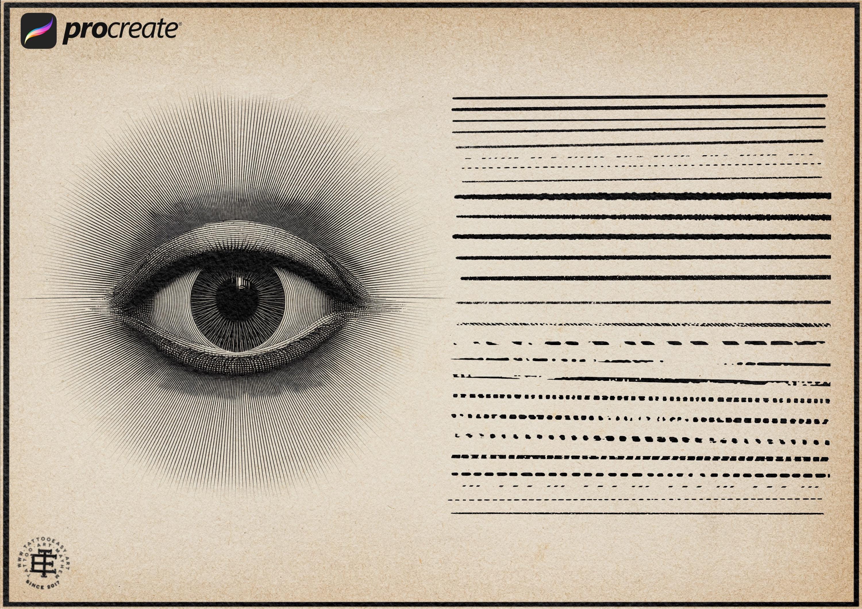 Procreate Engraving Brush Kit: 360+ Woodcut Texture Brushes & Canvas (Digital Download