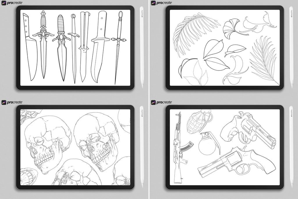 Procreate Tattoo Stamps Brush Set: 3000+ Artist Essentials - PNG & Brushes