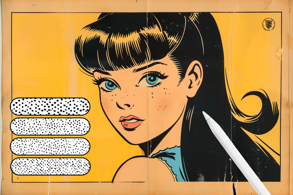 Procreate, 101 Halftones, unique halftone textured brush bundle for Procreate, 100% custom work