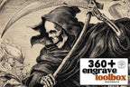 Procreate Engraving Brush Kit: 360+ Woodcut Texture Brushes & Canvas (Digital Download