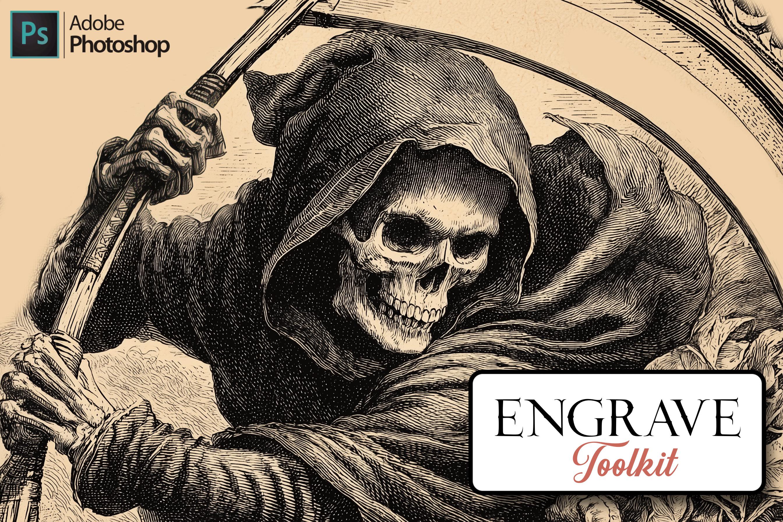 Engraving Photoshop Brushes: 100+ Custom Textures Bundle
