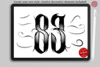 Tattoo Number Design Kit: Procreate Stamps, Brushes & Flash Art (PNG, SVG, EPS Designs)