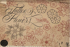 Traditional Tattoo Flower Procreate Stamps: Vintage Flash Art Designs (PNG, SVG, EPS)