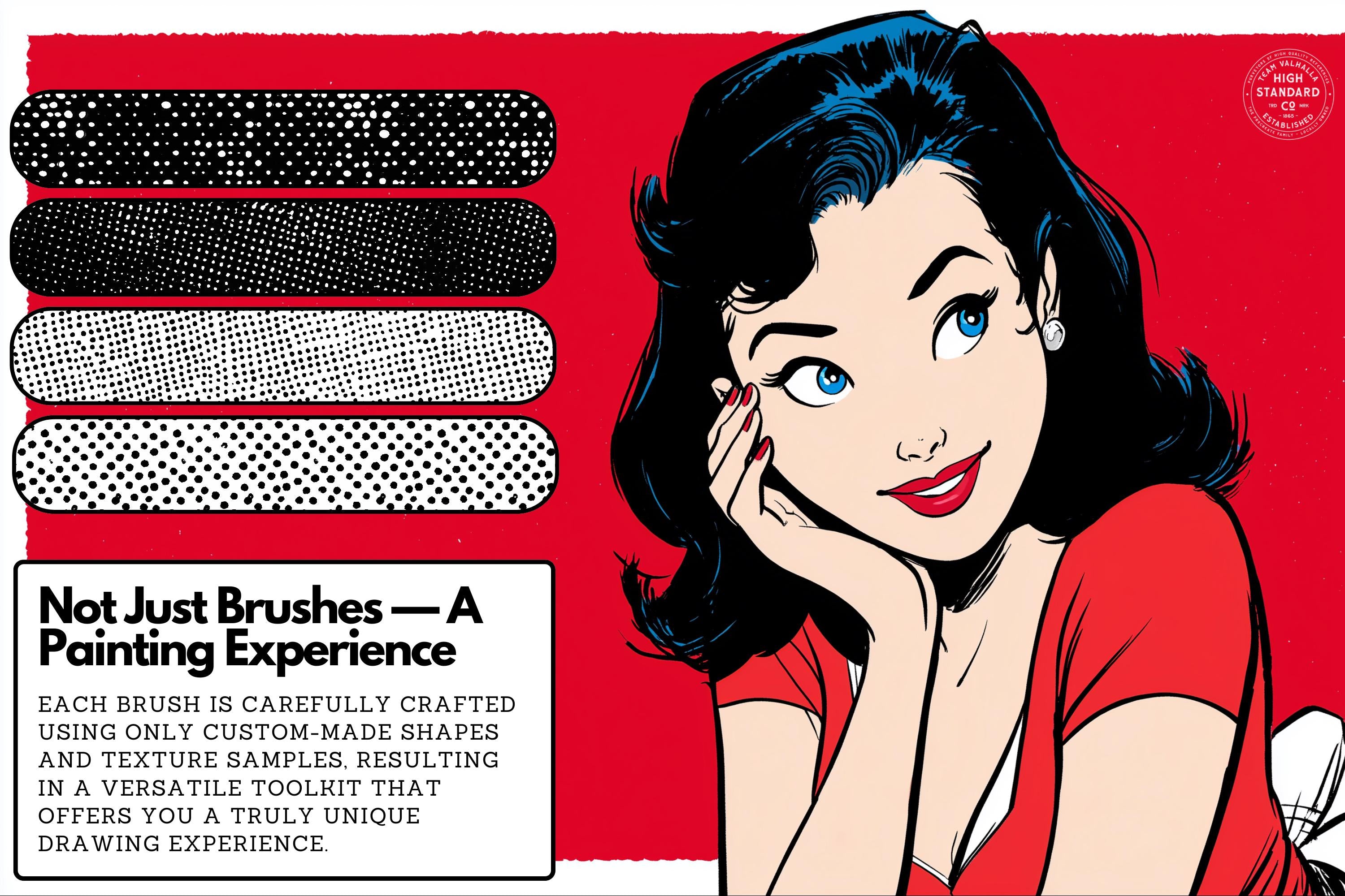 Procreate, 101 Halftones, unique halftone textured brush bundle for Procreate, 100% custom work