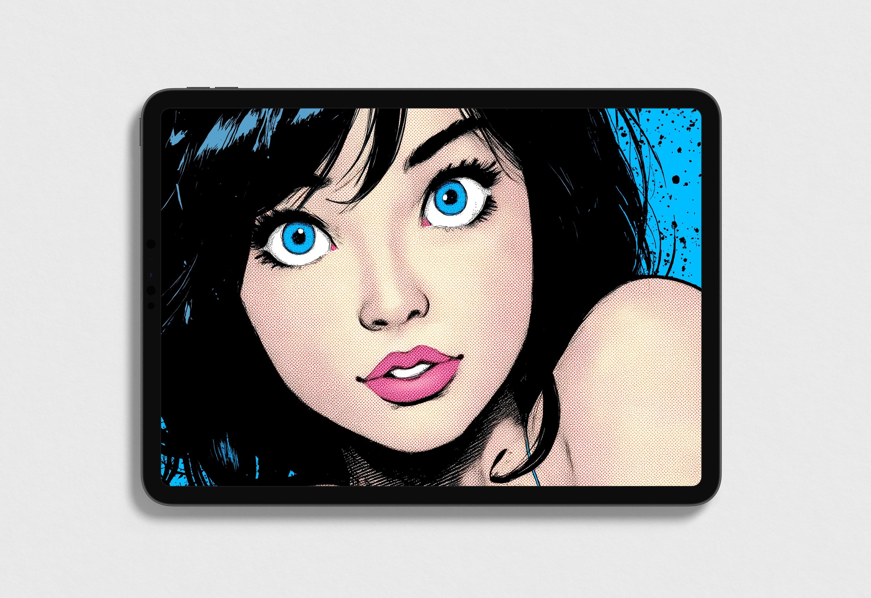 Procreate, 101 Halftones, unique halftone textured brush bundle for Procreate, 100% custom work