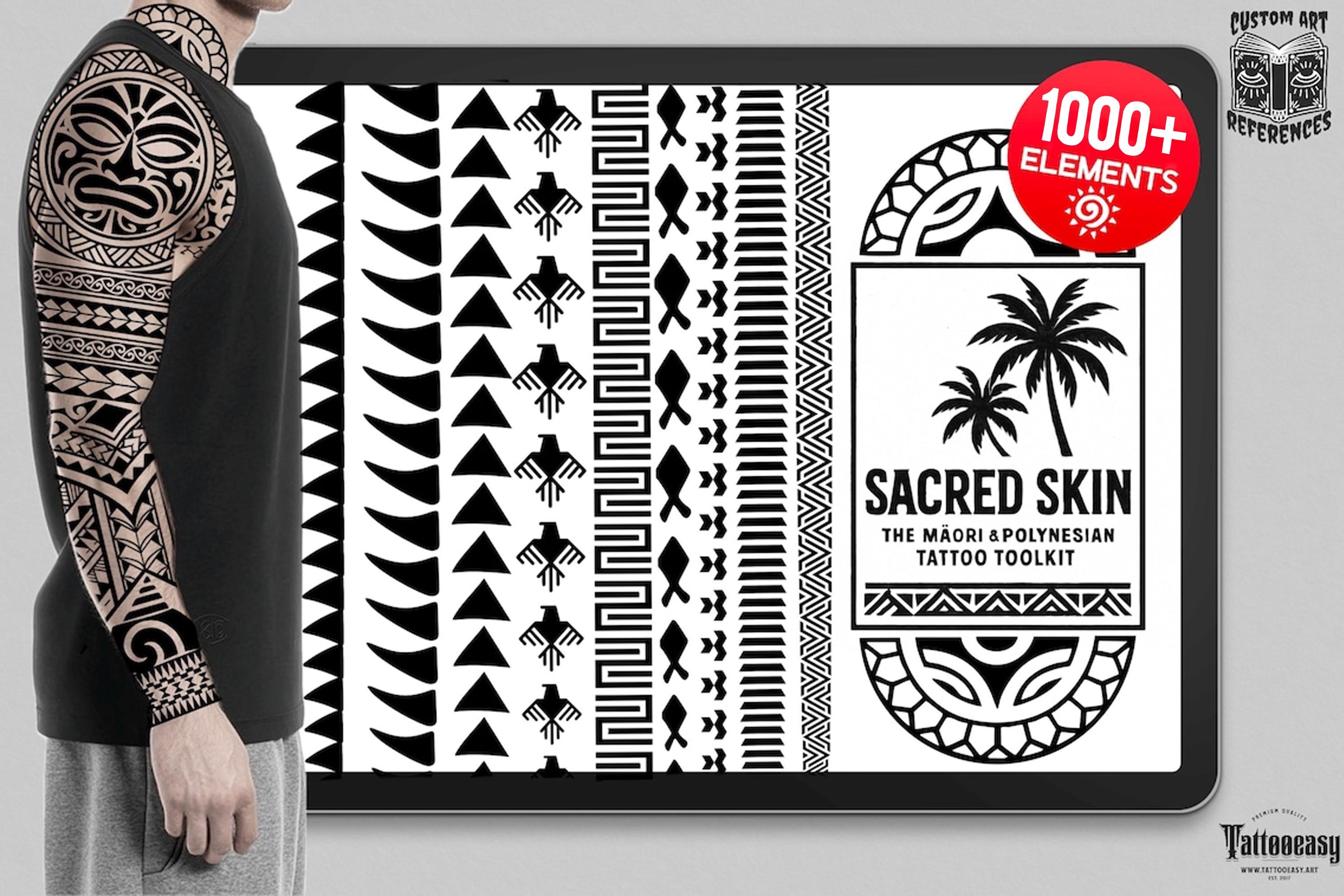 Procreate Tattoo Brushes: Polynesian & Maori Tribal Art Stamps + PNG Bundle