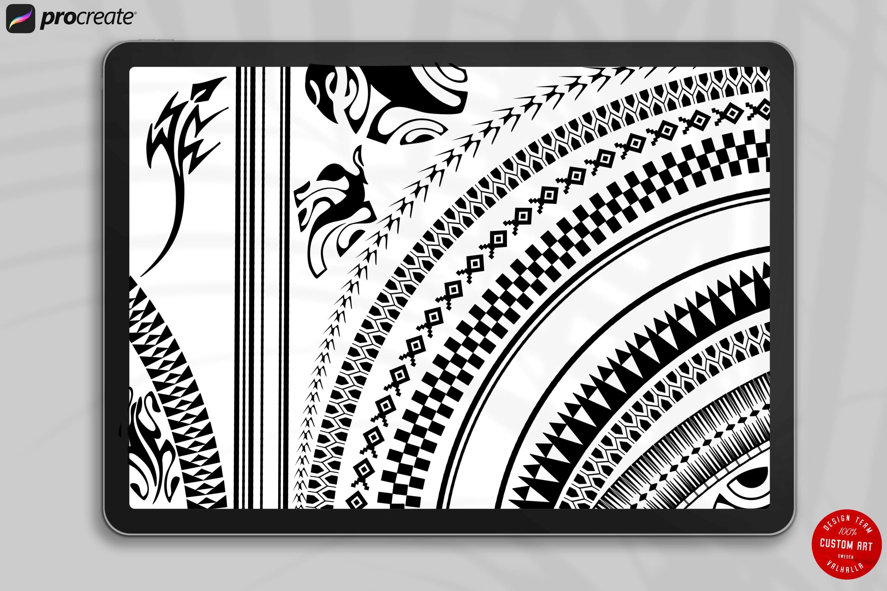 Procreate Tattoo Brushes: Polynesian & Maori Tribal Art Stamps + PNG Bundle