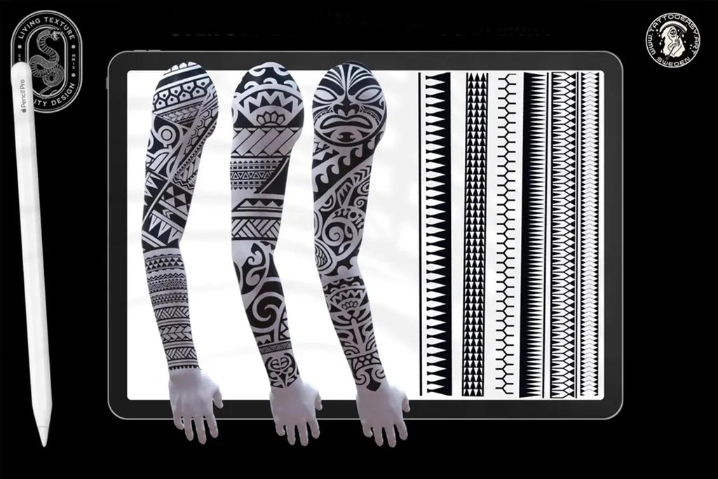 Procreate Tattoo Brushes: Polynesian & Maori Tribal Art Stamps + PNG Bundle