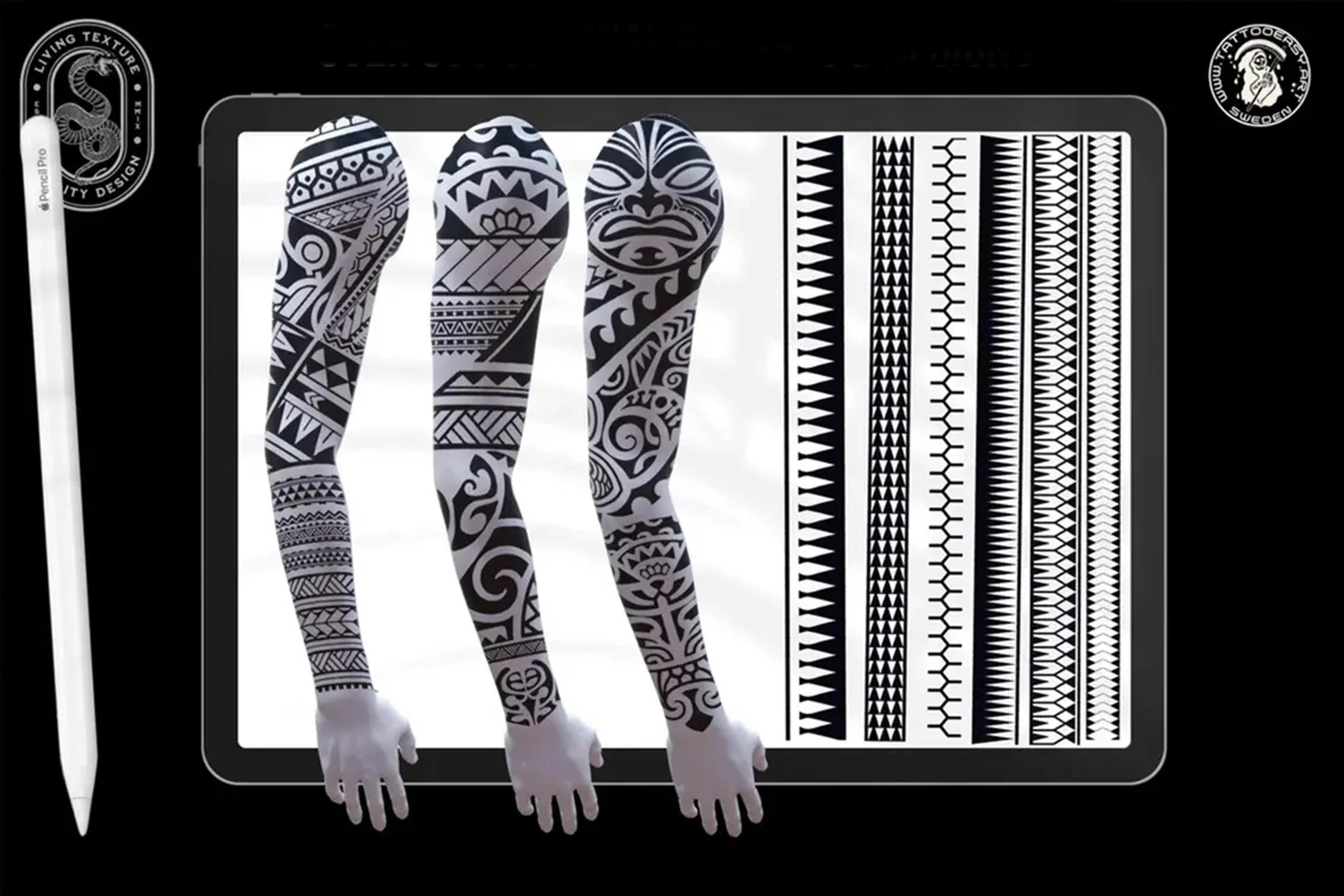 Procreate Tattoo Brushes: Polynesian & Maori Tribal Art Stamps + PNG Bundle