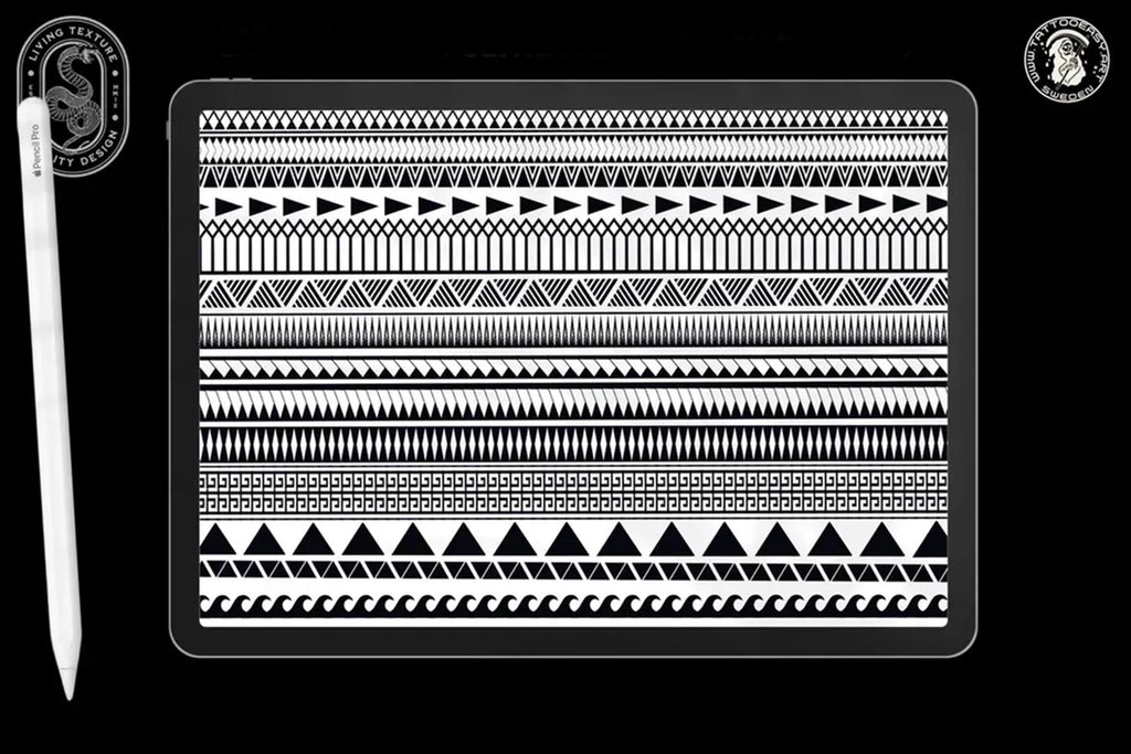 Procreate Tattoo Brushes: Polynesian & Maori Tribal Art Stamps + PNG Bundle