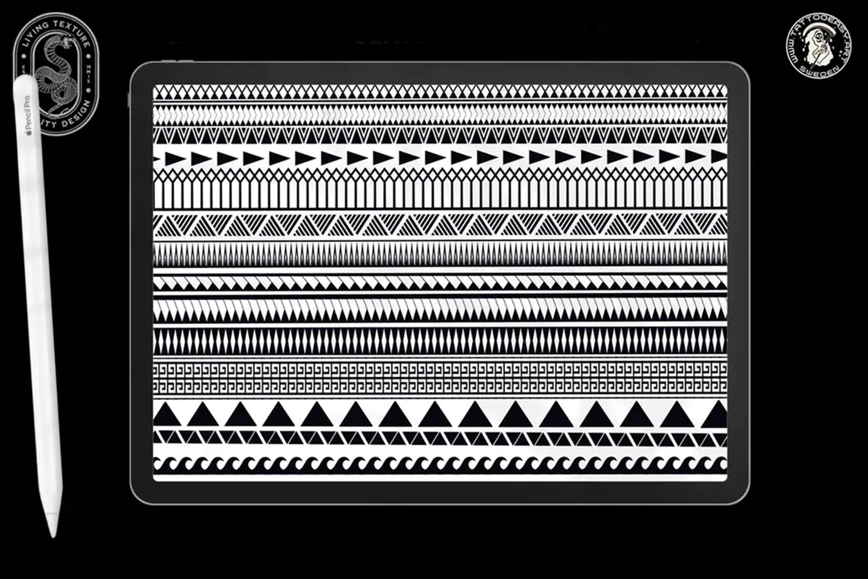 Procreate Tattoo Brushes: Polynesian & Maori Tribal Art Stamps + PNG Bundle