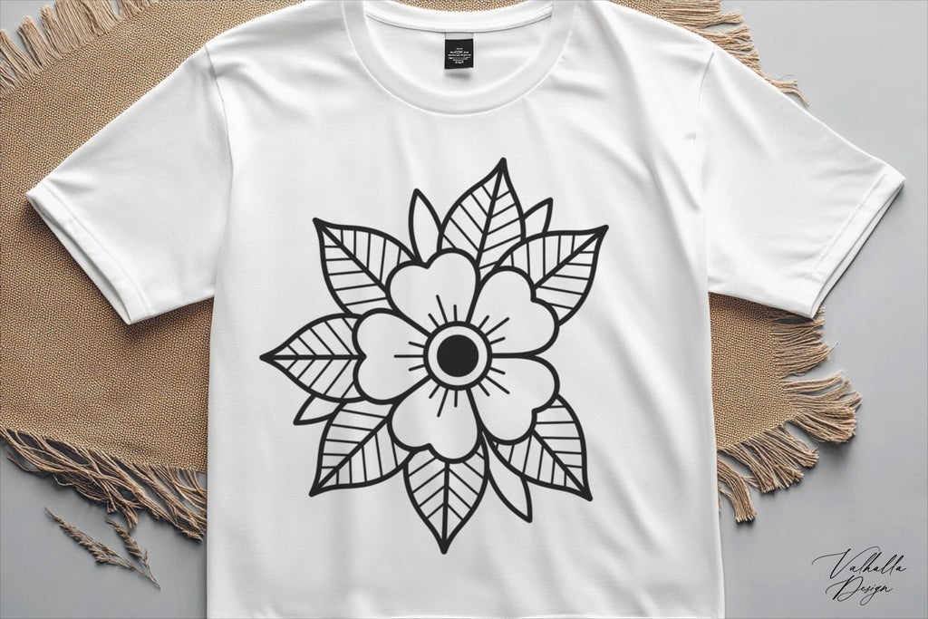 Traditional Tattoo Flowers 2 | 106 files – Procreate Stamps | Old School Clipart – PNG, SVG, EPS