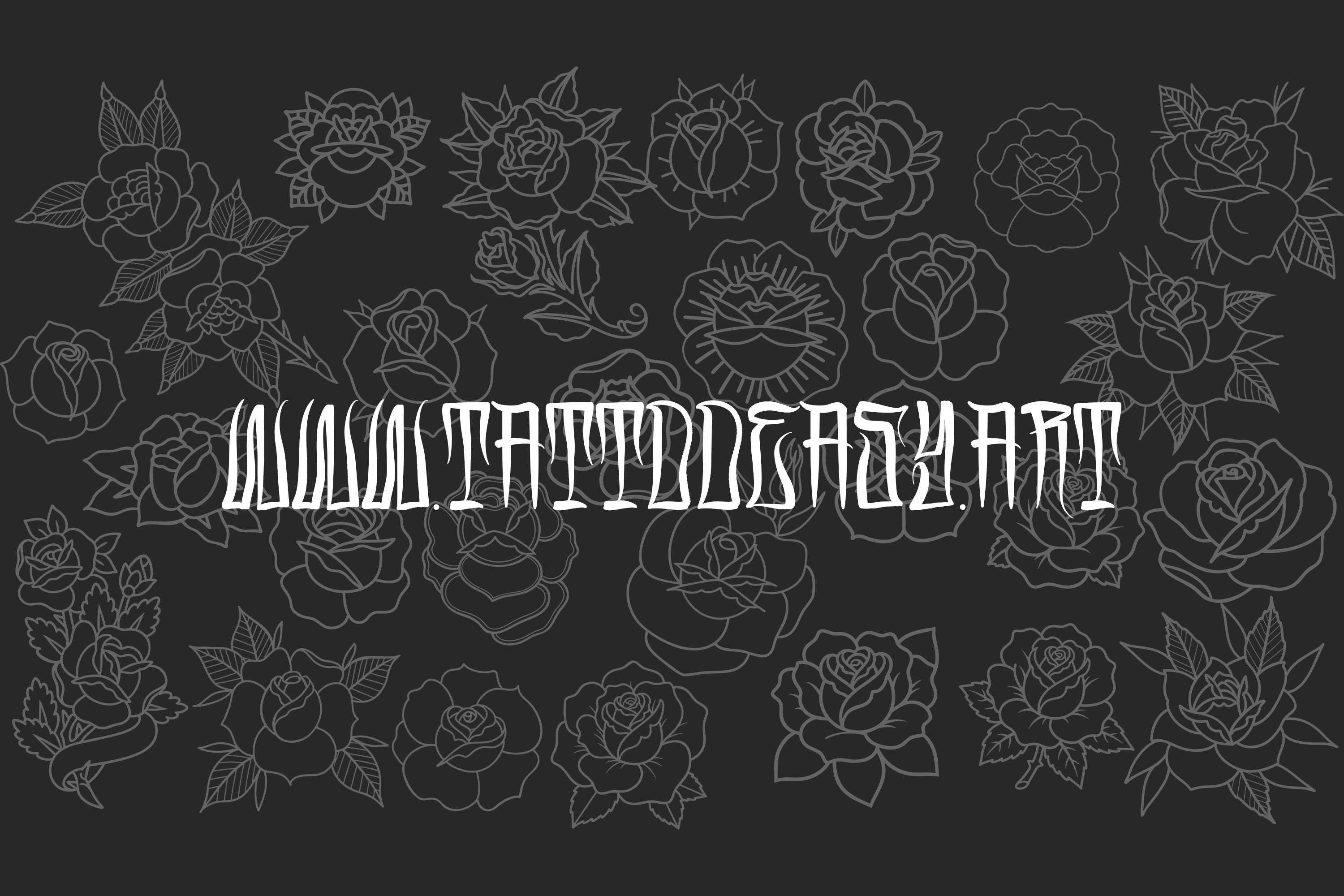 Traditional Roses Tattoo Stencils 100+ files: Procreate & PNG SVG EPS