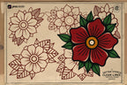 Traditional Tattoo Flowers 3 56 files – Procreate Stamps | Old School Clipart