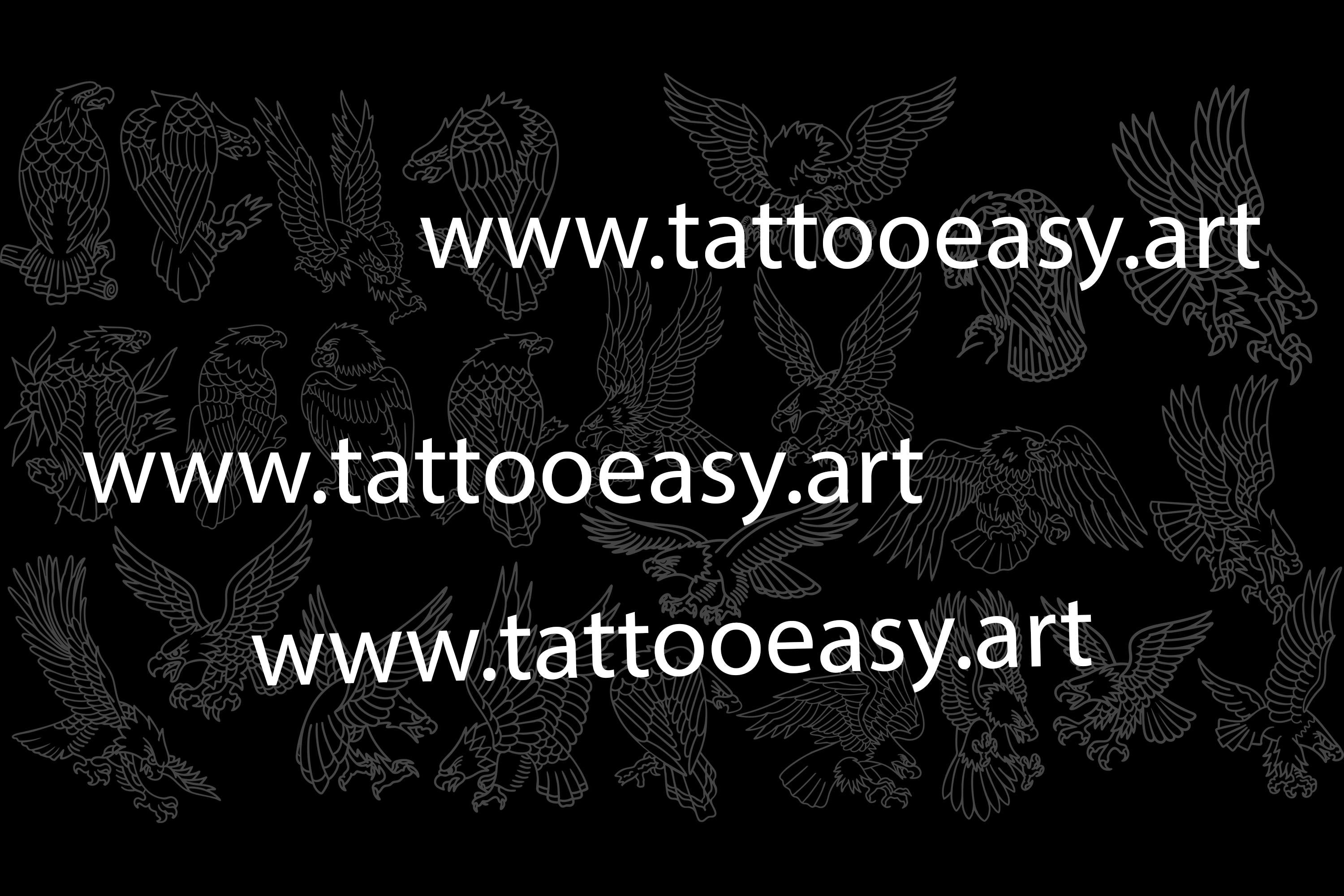 Traditional Tattoo Eagles 100 files, Procreate Stamps, SVG, PNG, EPS