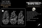 Traditional Tattoo Stencils - 100 files | Procreate Stamp Brushes PNG EPS SVG