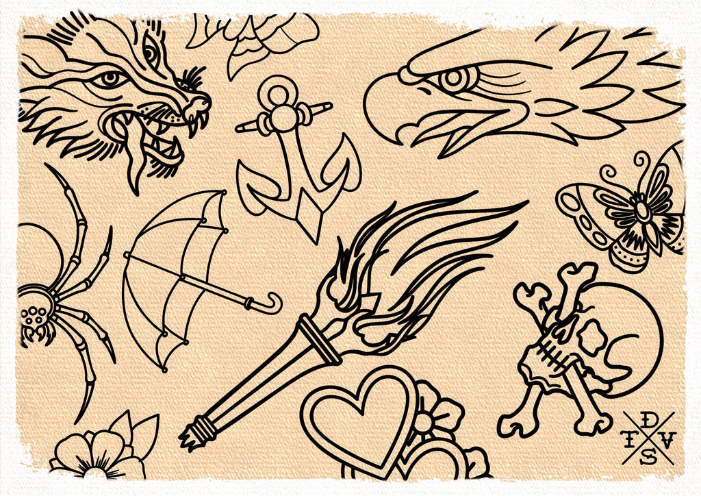 The Traditional Tattoo Artist 2 - 1000+ files, PNG, SVG & EPS Procreate/Photoshop Stencils
