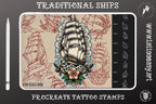 Traditional Tattoo Stencils - 100 files | Procreate Stamp Brushes PNG EPS SVG
