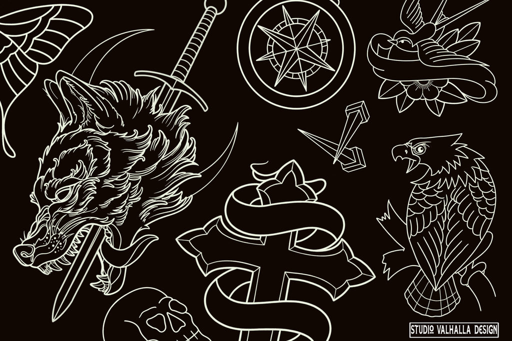Procreate, Tattoo ideas vol.2 & vol.3 ~ 200+ custom designs