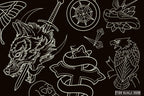 Procreate, Tattoo ideas vol.2 & vol.3 ~ 200+ custom designs