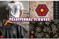 Traditional Flowers | 65 flowers – Procreate Stamps | Old School