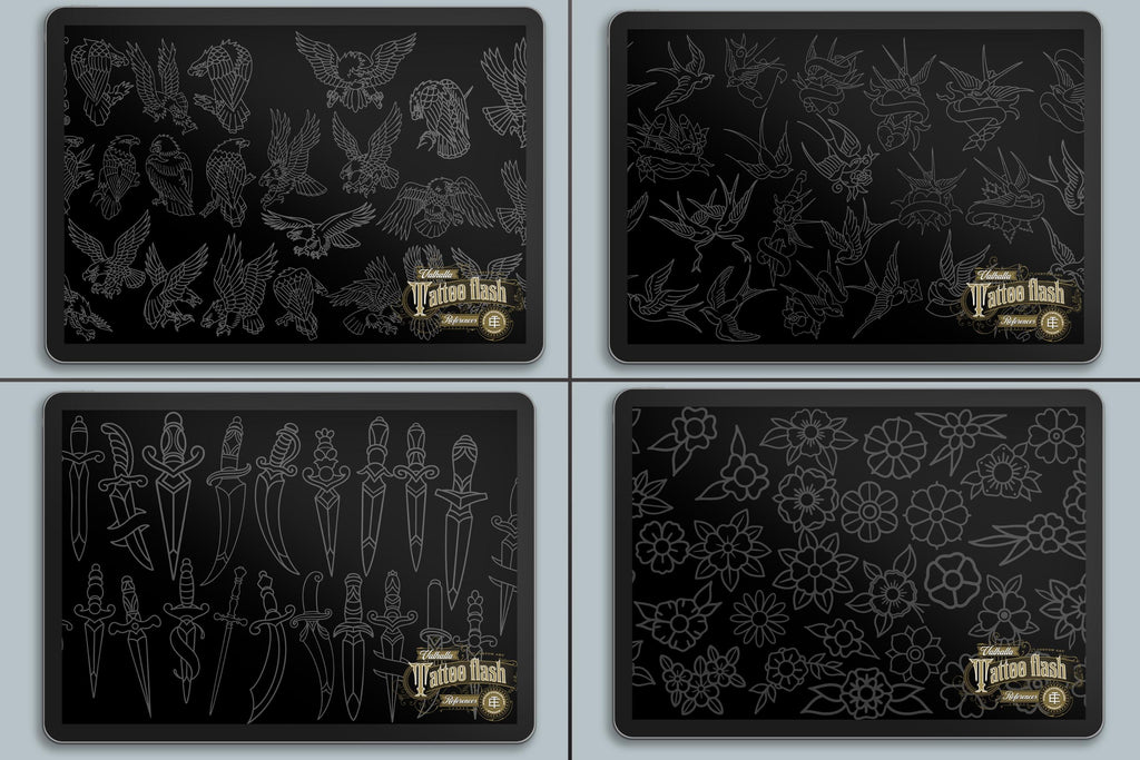 The Traditional Tattoo Artist 2 - 1000+ files, PNG, SVG & EPS Procreate/Photoshop Stencils
