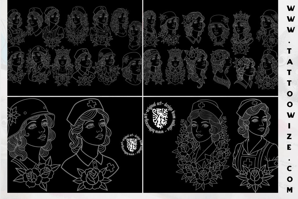 The Traditional Tattoo Artist 2 - 1000+ files, PNG, SVG & EPS Procreate/Photoshop Stencils