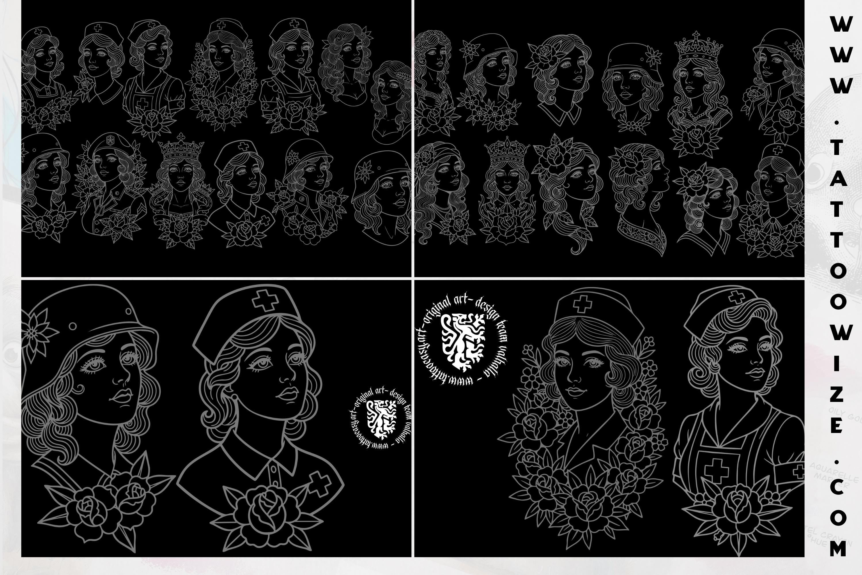 The Traditional Tattoo Artist 2 - 1000+ files, PNG, SVG & EPS Procreate/Photoshop Stencils