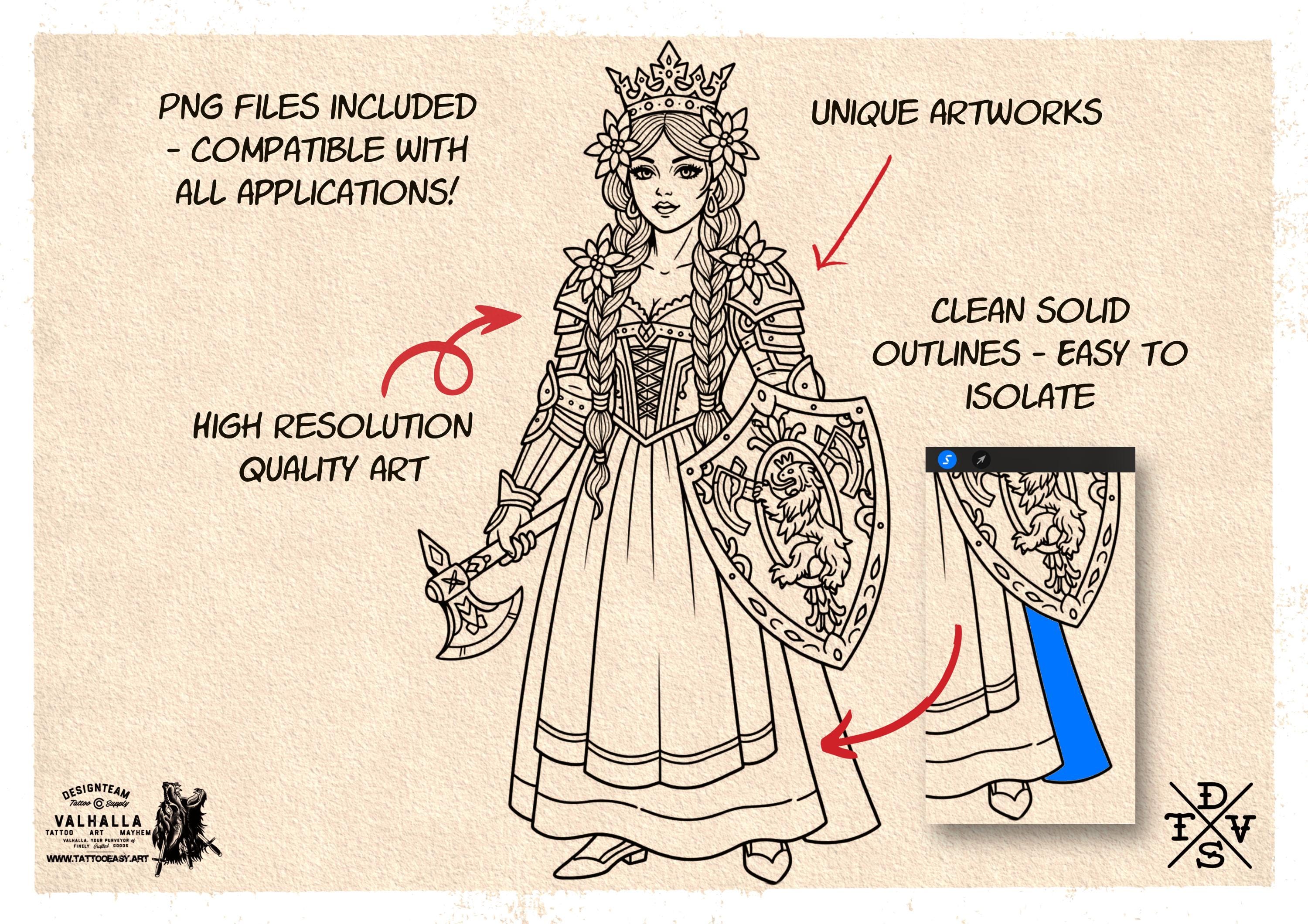 Procreate, Traditional Ladies vol.4 & vol.5 ~ 50+ custom designs made in Sweden - original art