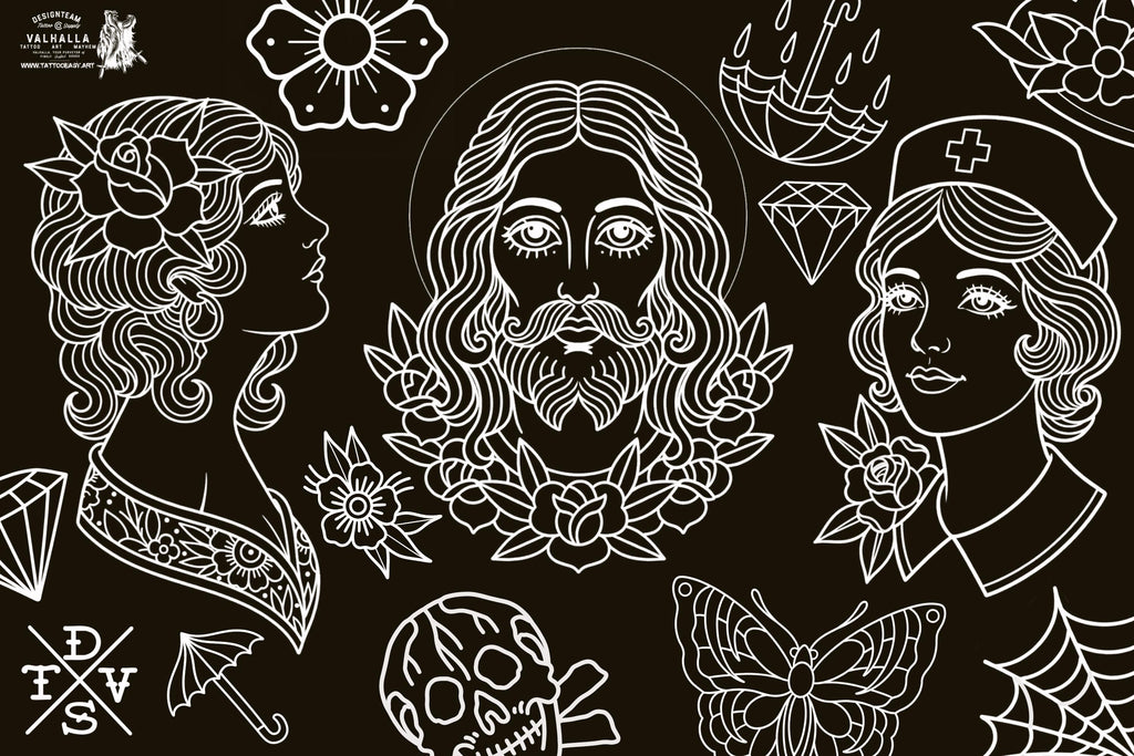 Procreate, Tattoo ideas vol.2 & vol.3 ~ 200+ custom designs