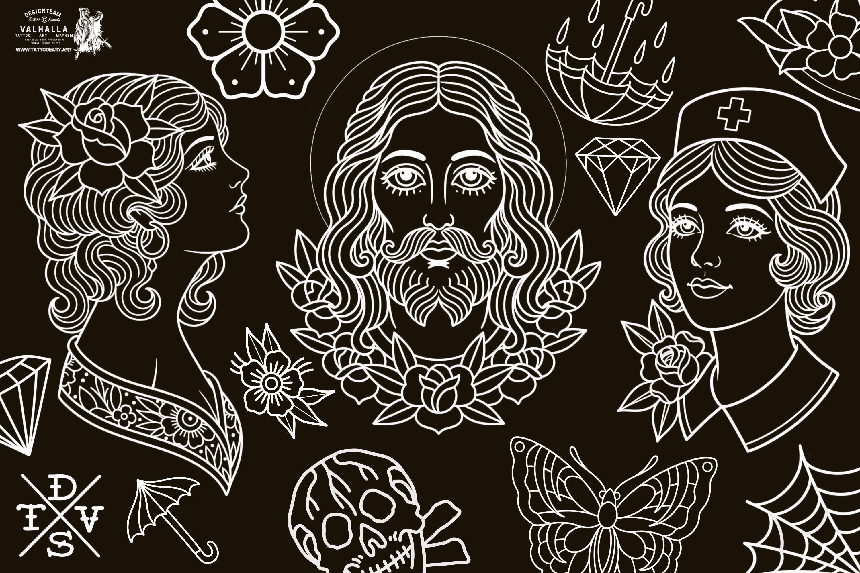 Procreate, Tattoo ideas vol.2 & vol.3 ~ 200+ custom designs