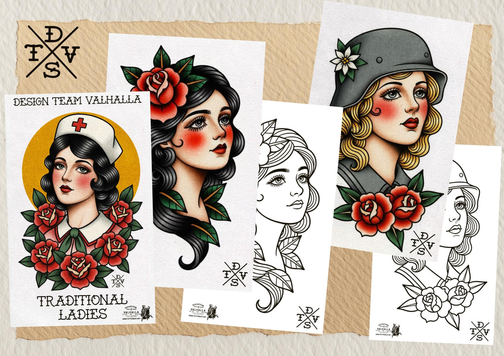 The Traditional Tattoo Artist 2 - 1000+ files, PNG, SVG & EPS Procreate/Photoshop Stencils