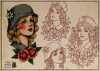 Procreate, Traditional Ladies vol.4 & vol.5 ~ 50+ custom designs made in Sweden - original art