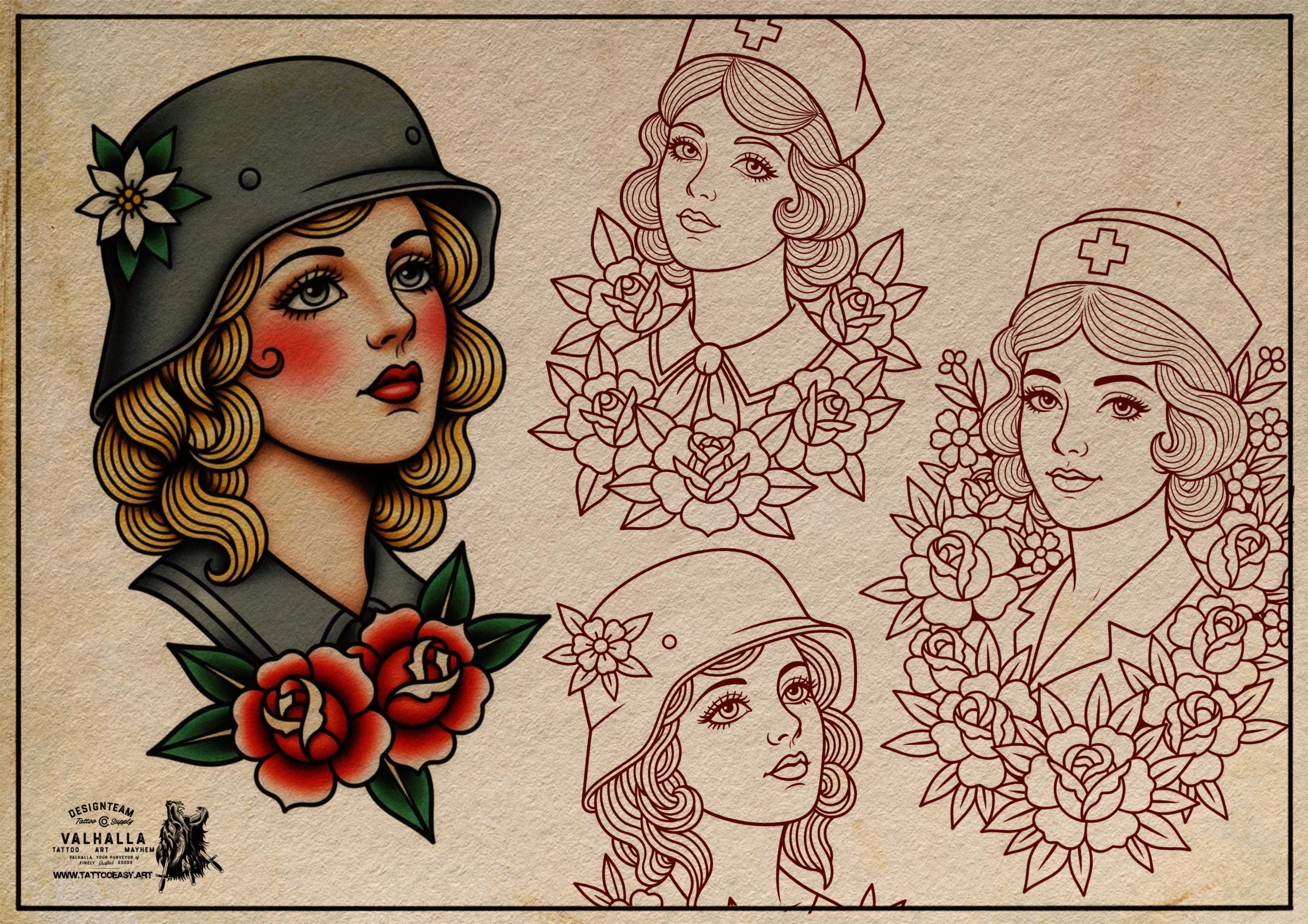 Procreate, Traditional Ladies vol.4 & vol.5 ~ 50+ custom designs made in Sweden - original art