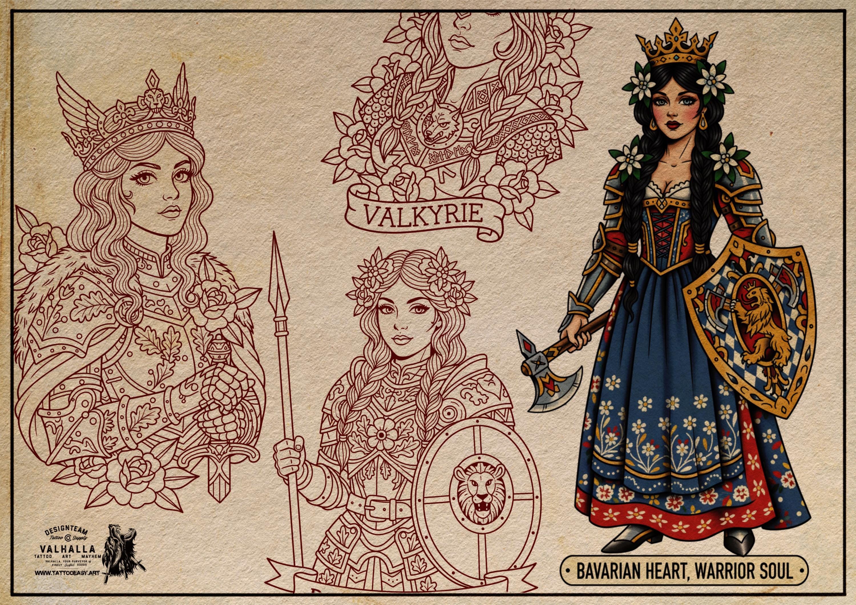 Procreate, Traditional Ladies vol.4 & vol.5 ~ 50+ custom designs made in Sweden - original art