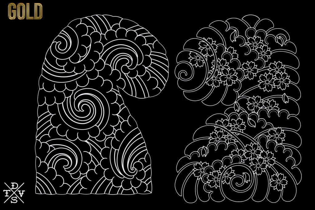 Procreate Japanese Traditional Tattoo Designs (Sleeves, flowers & Chest)