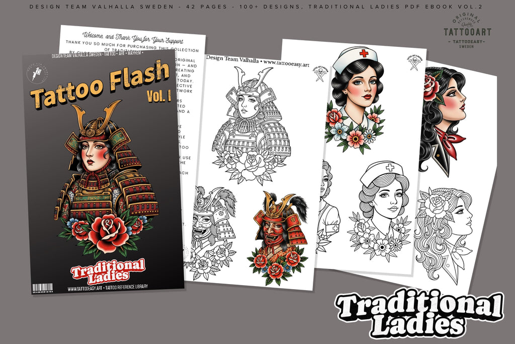 Traditional ladies, Pdf-Ebook, 100+ designs digital download, Design Team Valhalla Sweden