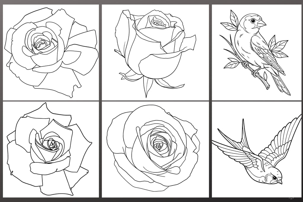 Neo-traditional Stencils vol.2 - custom art, (digital download) 100+ Procreate stamp brushes