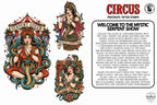 Procreate, png & PDF Tattoo Stamp Brushes, The Circus (100+ Designs) - (Digital Download)