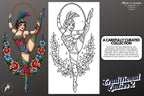 Procreate Tattoo Stamp Brushes, Traditional ladies vol.2 ~ 70 designs