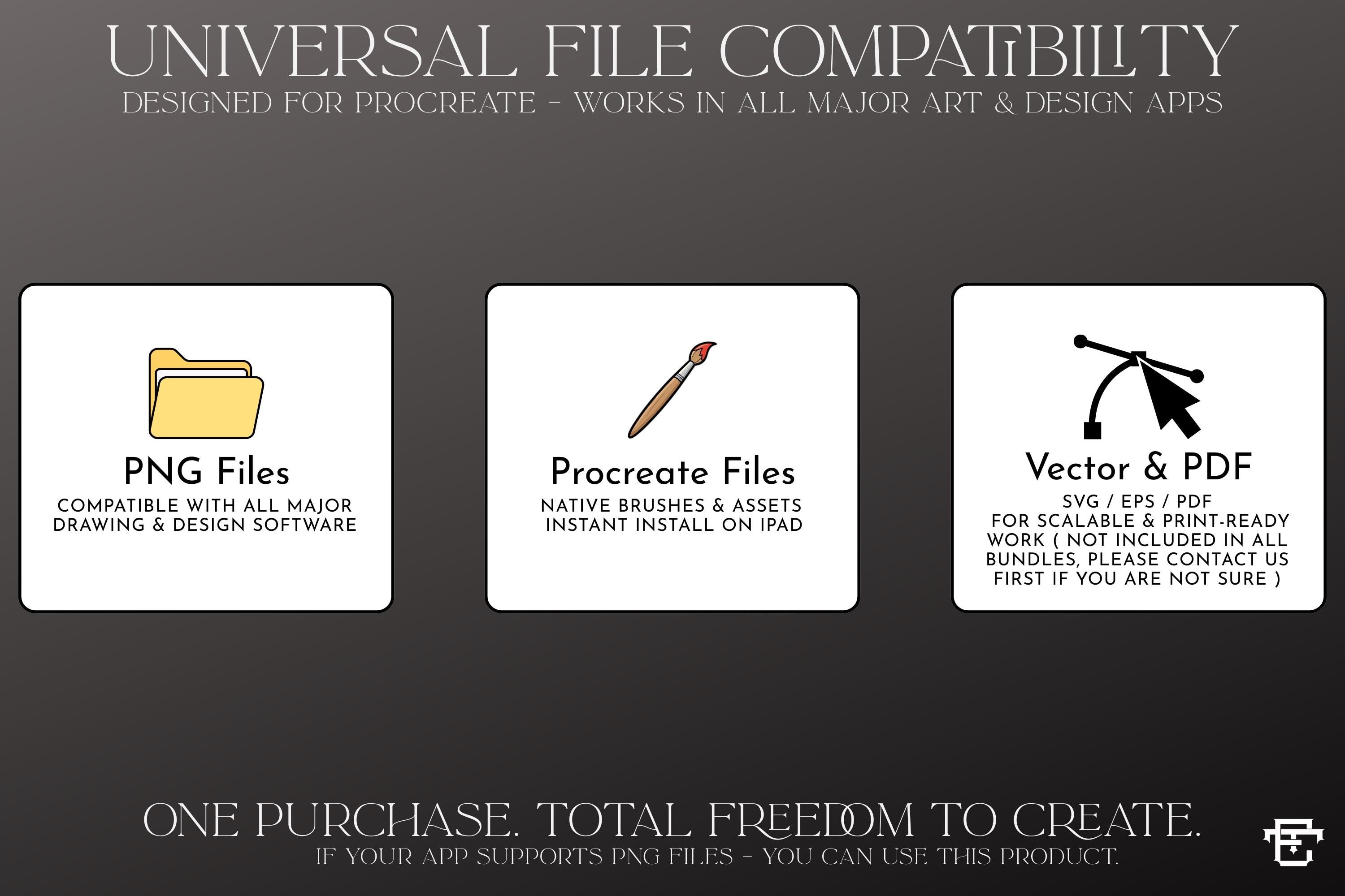 Neo-traditional flowers 1 - custom art, digital download Procreate/Photoshop/vector Stencils